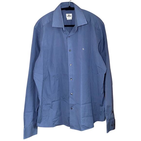 Lacoste Blue Button Down Dress Shirt - Tailored Fit - Size 43 - Picture 1 of 15